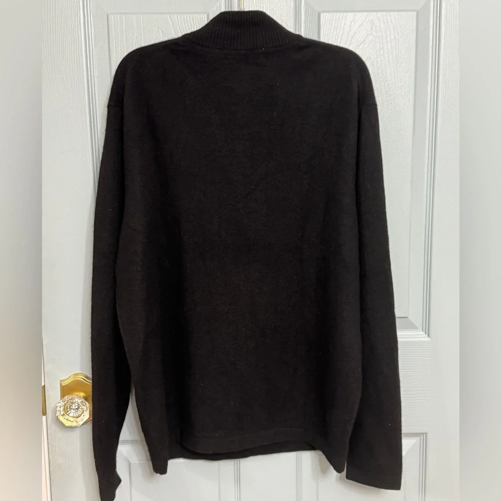 Allen Solly Black Quarter-Zip Men's Sweater 100% Cashmere Size XL